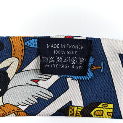 Hermes Silk Les Nouveaux Amoureux Twilly Bleu Moyen White 4 of 4