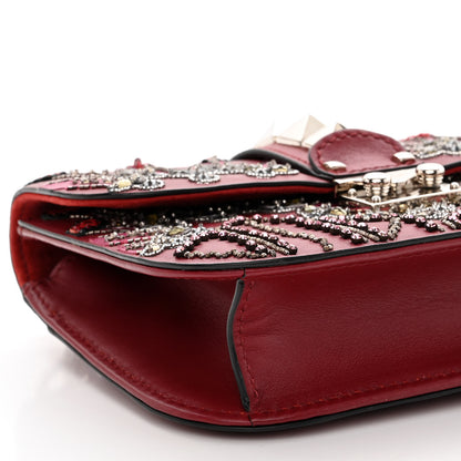 Valentino Garavani Vitello Crystal Loveblade Embellished Mini Glam Lock Rockstud Flap Rubino 8 of 12