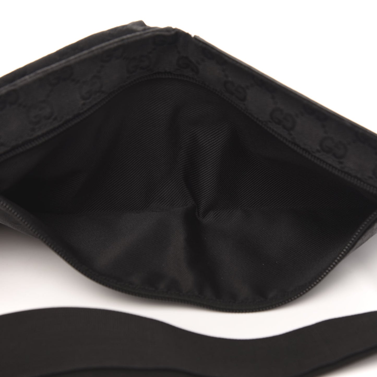 GG Monogram Double Pocket Belt Bag Black