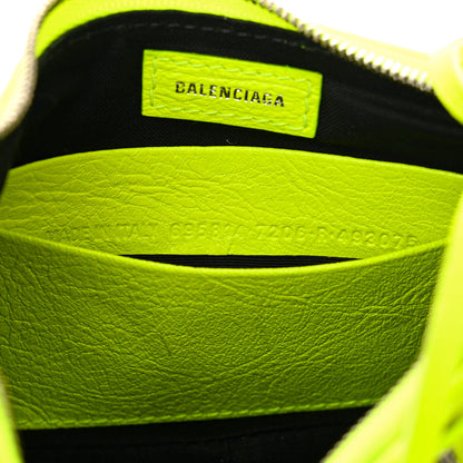 Balenciaga Agneau Arena Le Cagole Mini Purse With Chain Lime 6 of 10