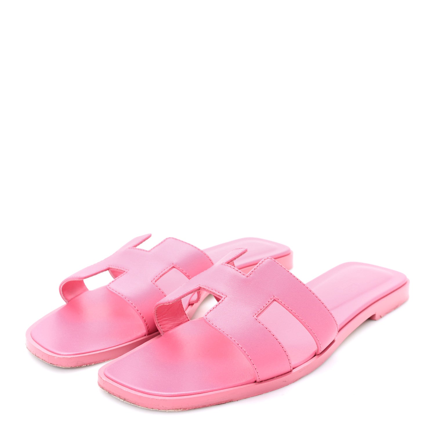 Hermes Box Calfskin Oran Sandals 36.5 Rose Boise 4 of 10