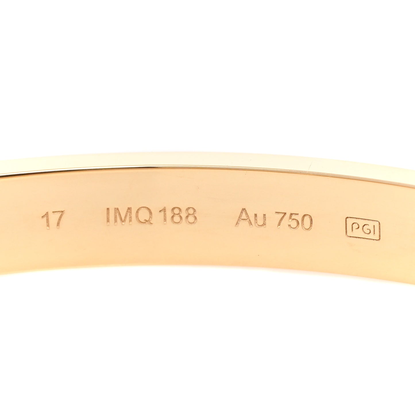 18K Yellow Gold 4 Diamond LOVE Bracelet 17