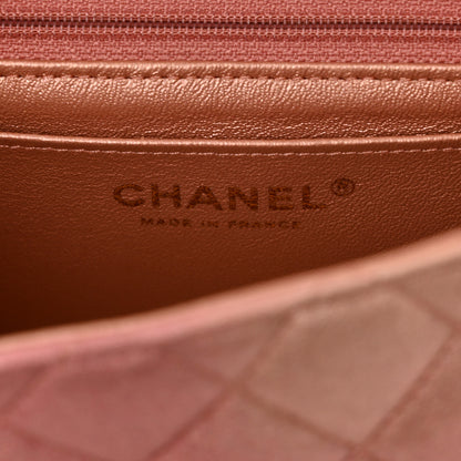 Chanel Metallic Lambskin Quilted Ombre Mini Square Flap Pink 6 of 11