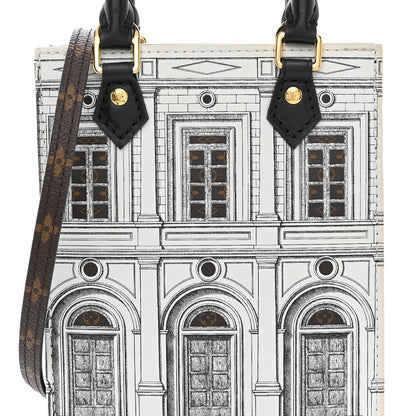 Louis Vuitton X FORNASETTI Calfskin Architettura Petit Sac Plat Black White 7 of 9