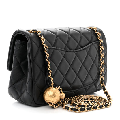 Chanel Lambskin Quilted Mini Rectangular Pearl Crush Flap Black 3 of 10