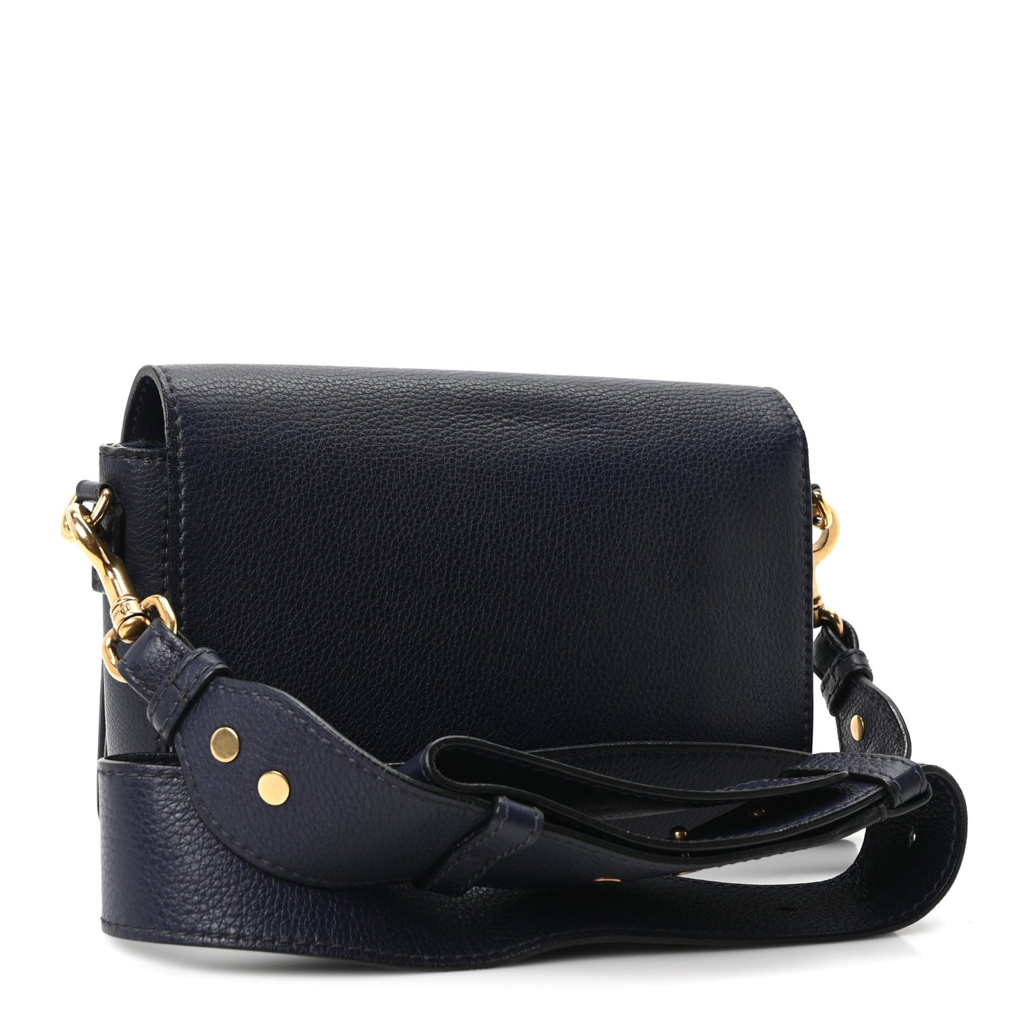 Grained Calfskin Dio(r)evolution Flap Bag Navy Blue