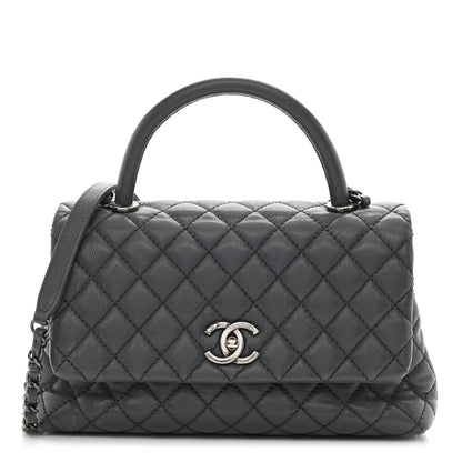 Chanel Caviar Quilted Small Coco Handle Flap Grey 1 of 15