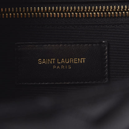 Saint Laurent Grain De Poudre Matelasse Chevron Large Monogram Satchel Black 8 of 8