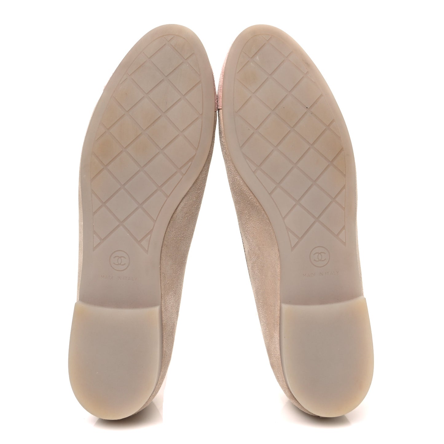 Suede Cap Toe CC Ballerina Flats 38.5 Beige Light Pink
