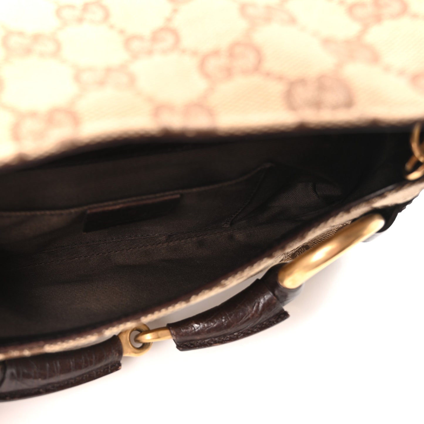 Monogram Horsebit Clutch Dark Brown