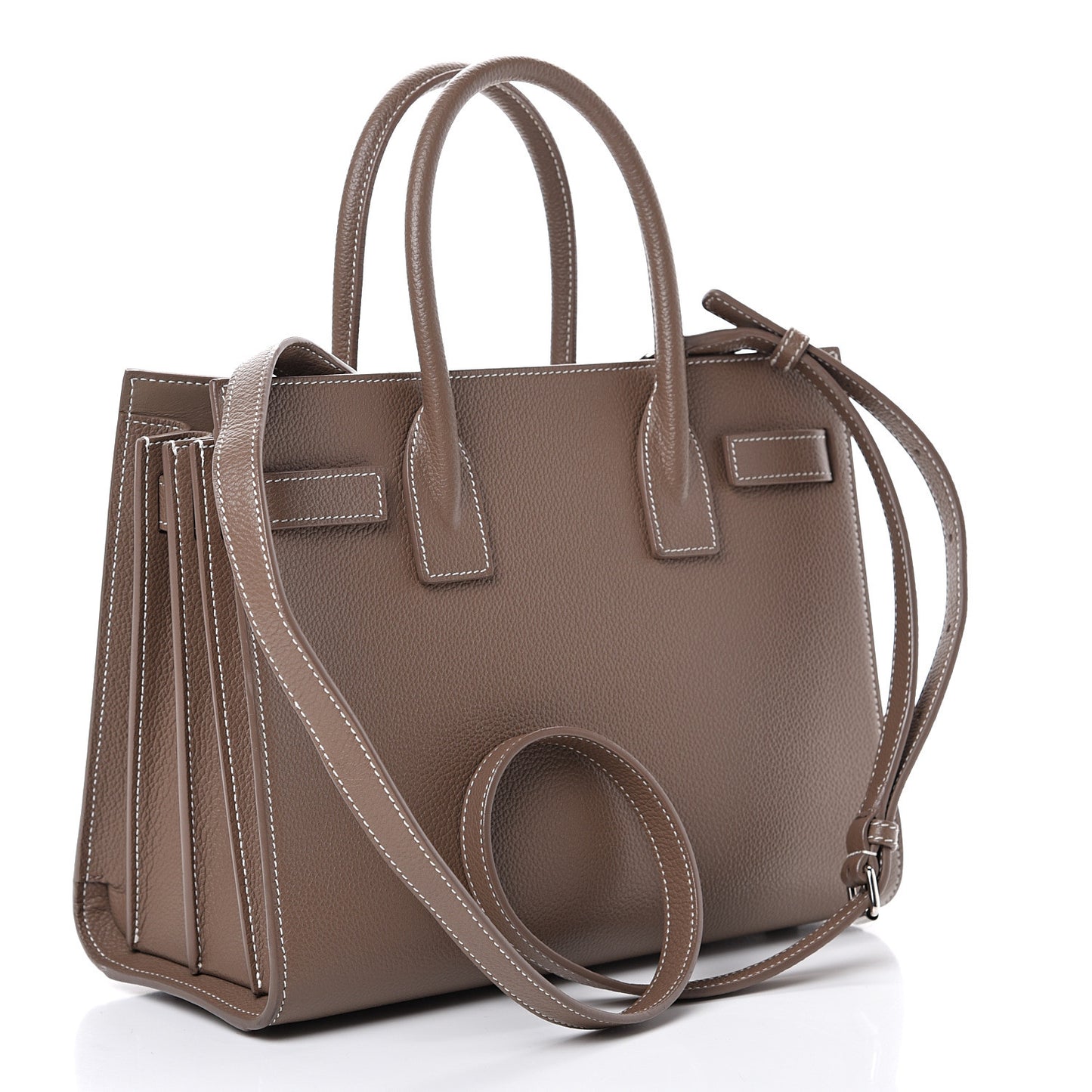 Grained Calfskin Baby Sac De Jour Taupe