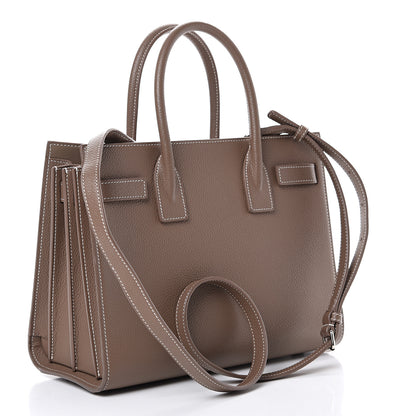 Saint Laurent Grained Calfskin Baby Sac De Jour Taupe 2 of 9