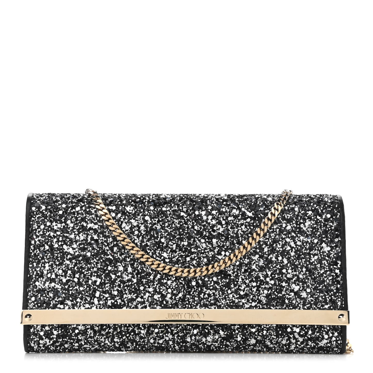 Glitter Milla Wallet on Chain Black
