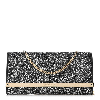 Jimmy Choo Glitter Milla Wallet on Chain Black 1 of 10