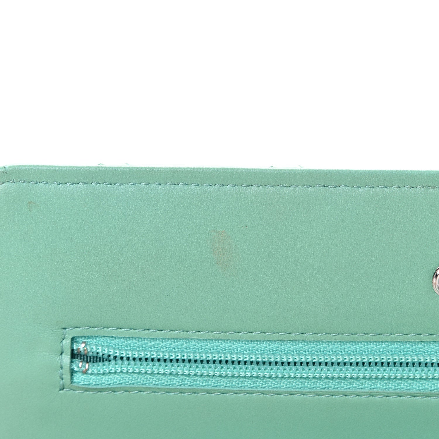 Chanel Patent Quilted Wallet On Chain WOC Green 10 of 18