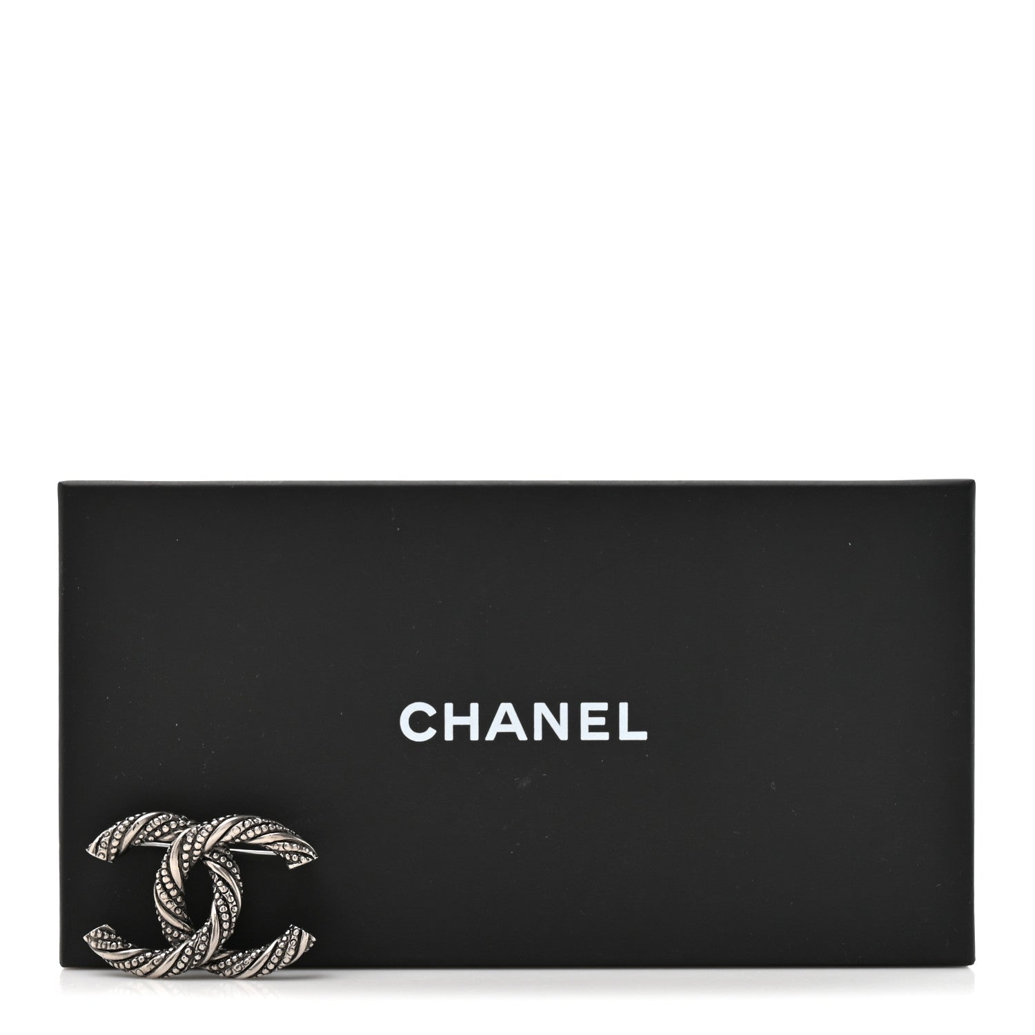 Chanel Ruthenium Twisted CC Brooch Silver 4 of 4