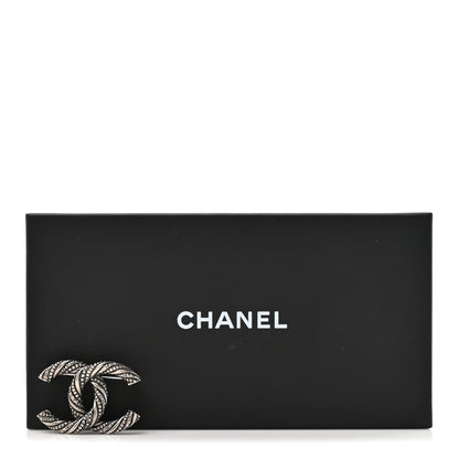 Chanel Ruthenium Twisted CC Brooch Silver 4 of 4