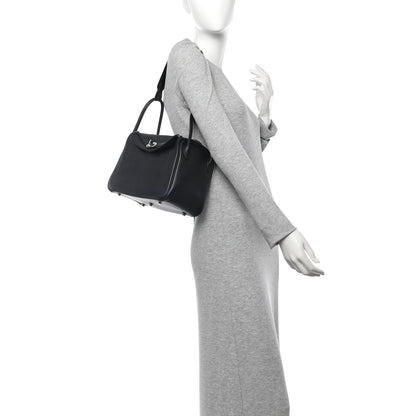 Hermes Taurillon Clemence Lindy 26 Black 2 of 14
