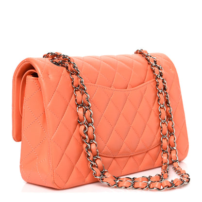 Chanel Lambskin Quilted Medium Double Flap Orange 3 of 11