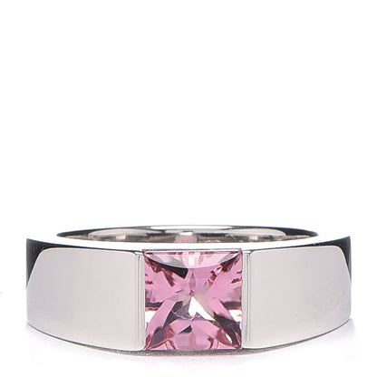 Cartier 18K White Gold Pink Tourmaline Tank Ring 48 4.5 1 of 5