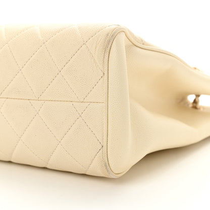 Chanel Caviar Quilted In Out Flap Shopping Tote White 11 of 17