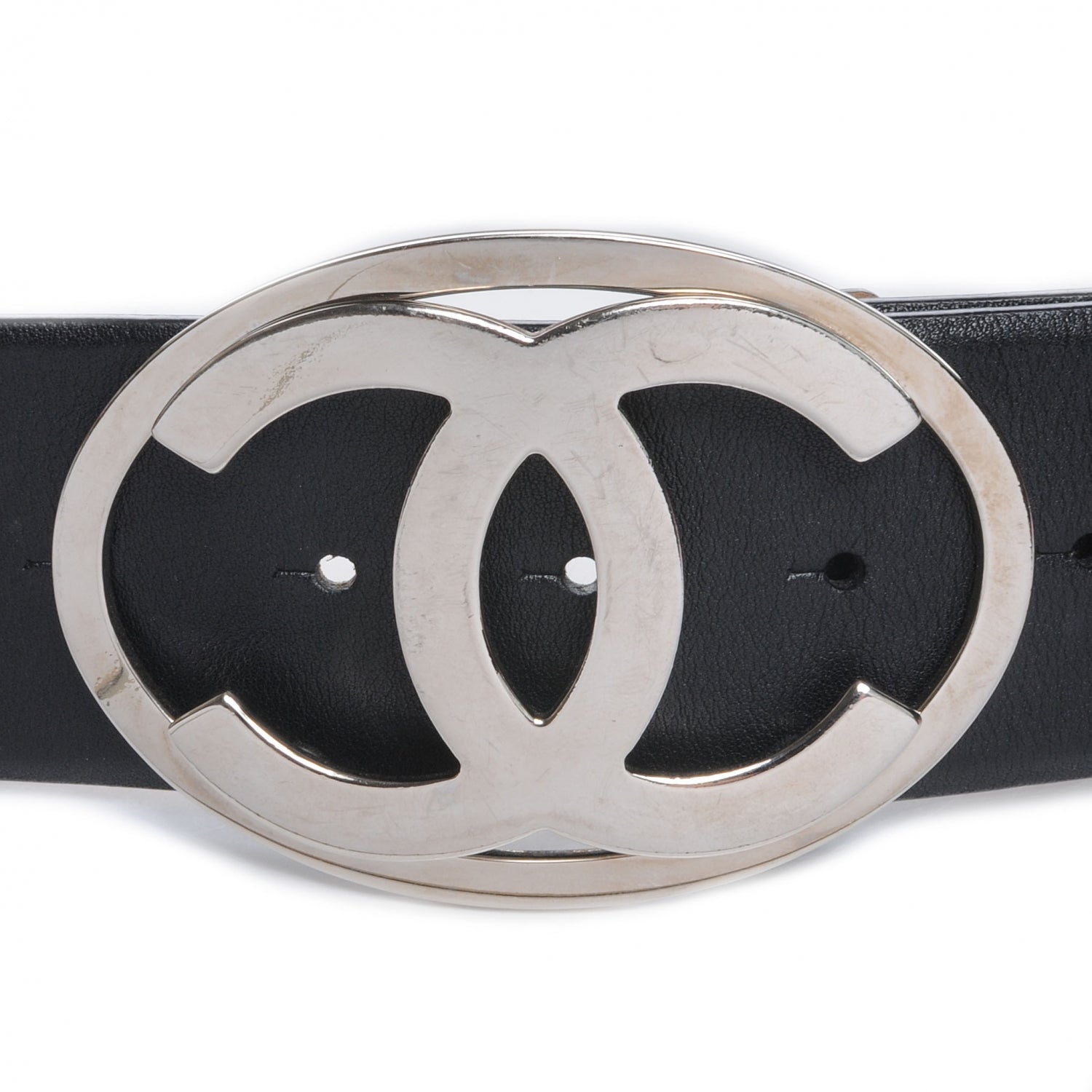 Chanel Leather CC Buckle Belt 95 38 Black 3 of 6