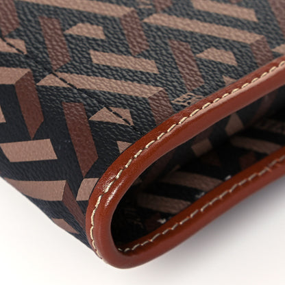 Versace Coated Canvas La Greca Signature Wallet On Chain Black Caramel 10 of 14