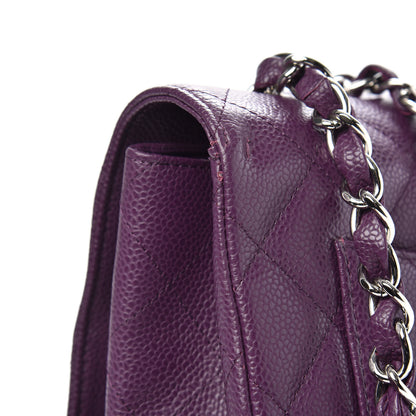 Chanel Caviar Quilted Jumbo Single Flap Purple 11 of 12