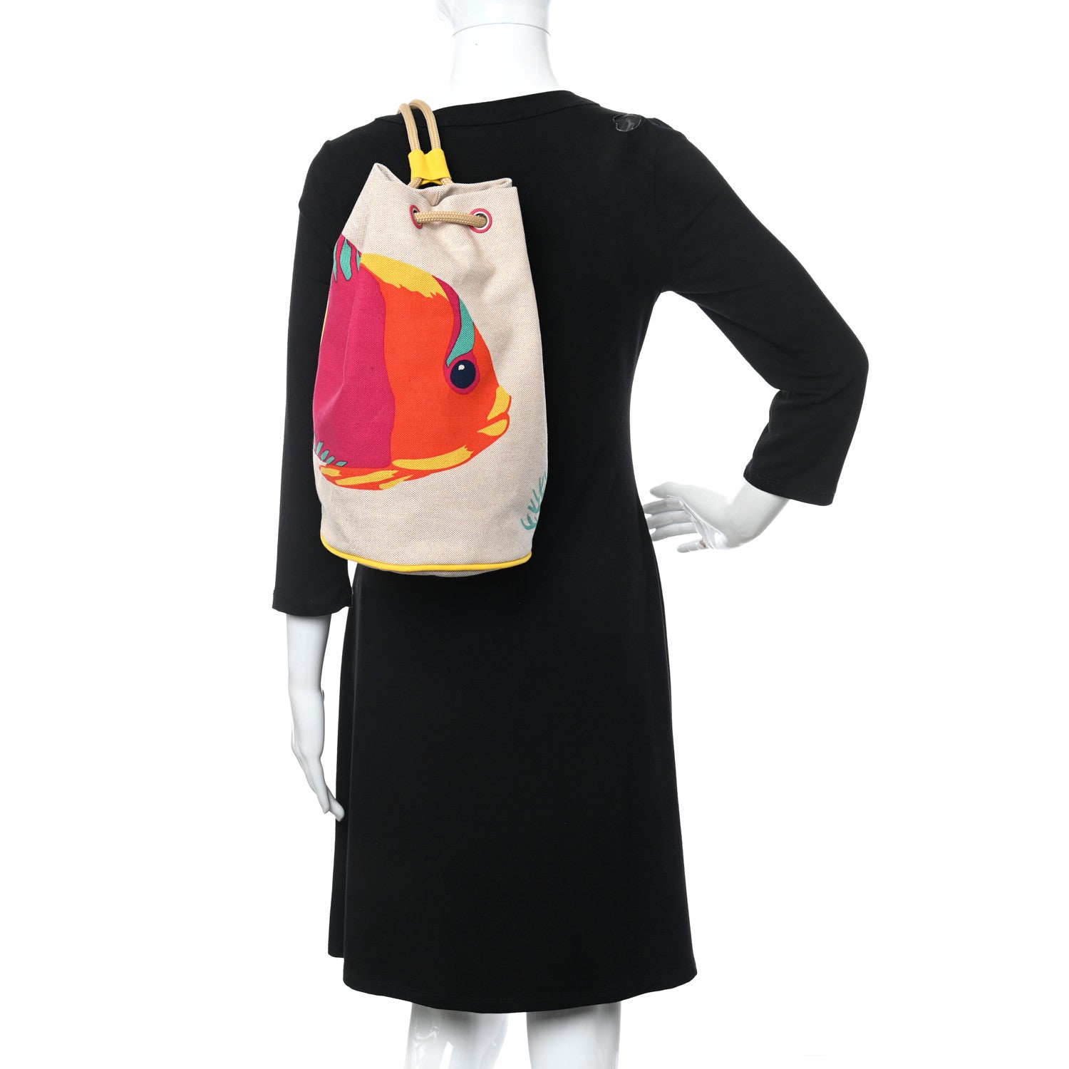 Hermes Toile H Canvas Under The Waves Drawstring Duffle Bag 2 of 11