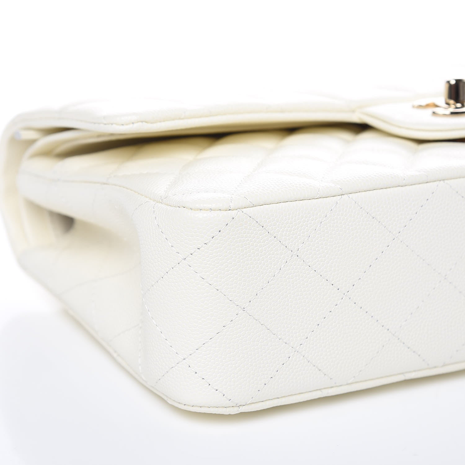 Chanel Caviar Quilted Medium Double Flap White 9 of 11