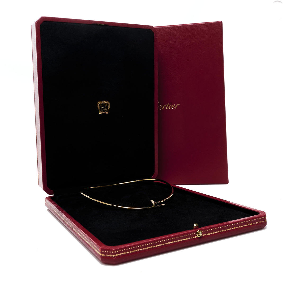 Cartier 18K Yellow Gold Diamond Small Juste Un Clou Torque Necklace 7 of 7