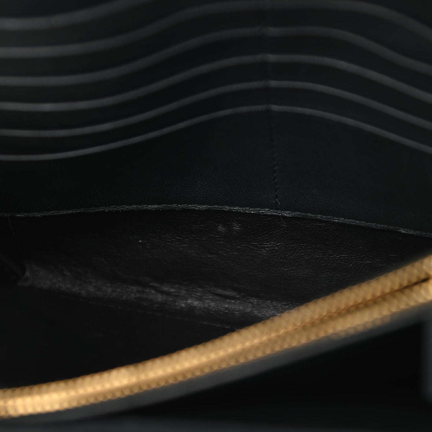 Lambskin Matelasse Monogram Vicky Chain Wallet Black