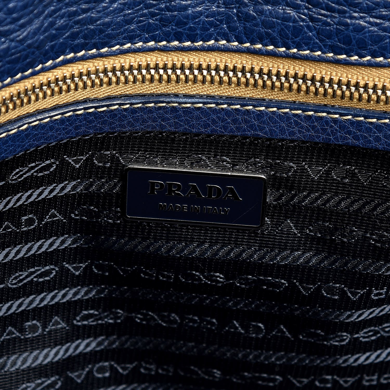Prada Vitello Caribu Easy A Foldover Pushlock Satchel Bluette 6 of 8