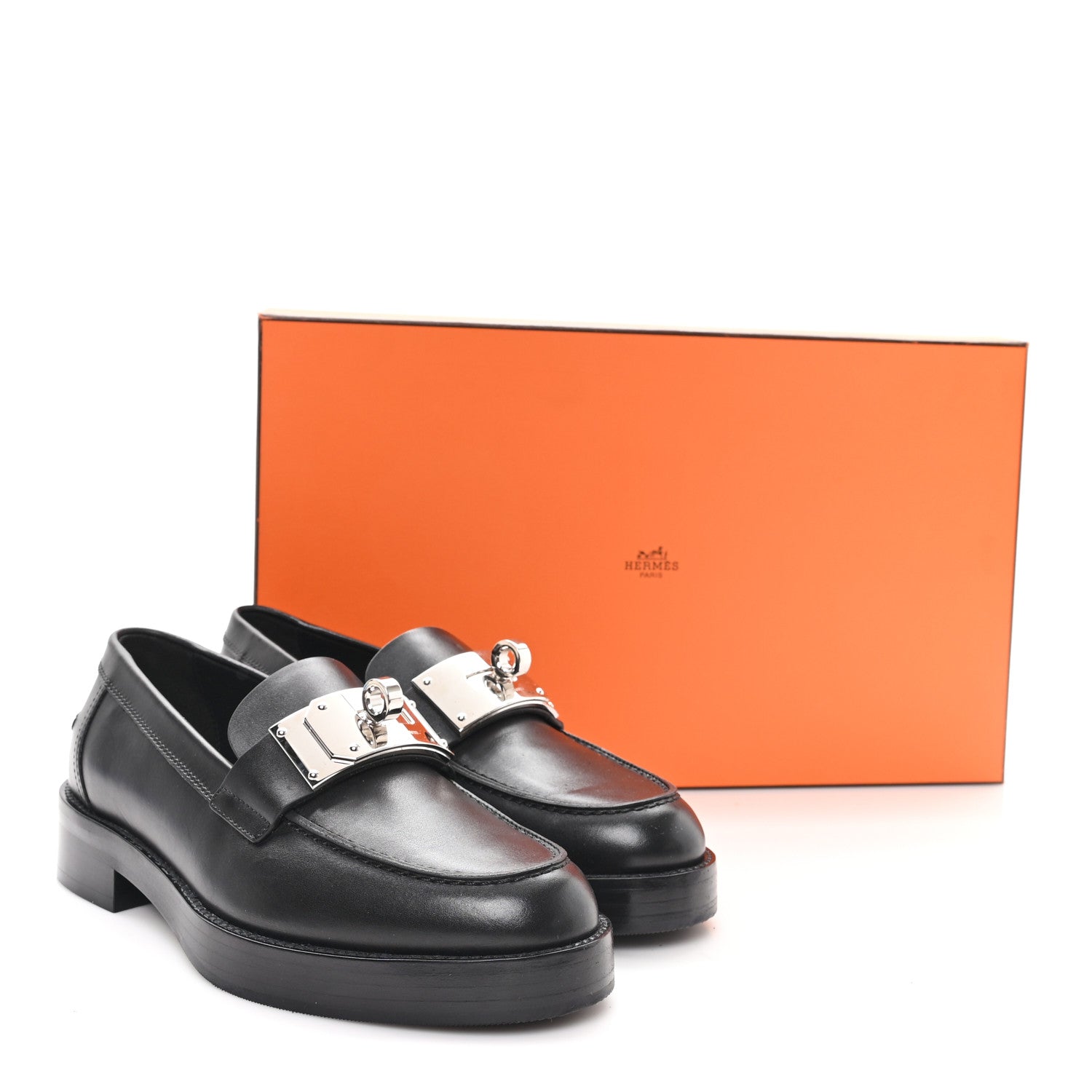 Hermes Calfskin Womens Hot Loafer 37 Black 10 of 10