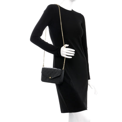 Louis Vuitton Empreinte Pochette Felicie Chain Wallet Black 2 of 8