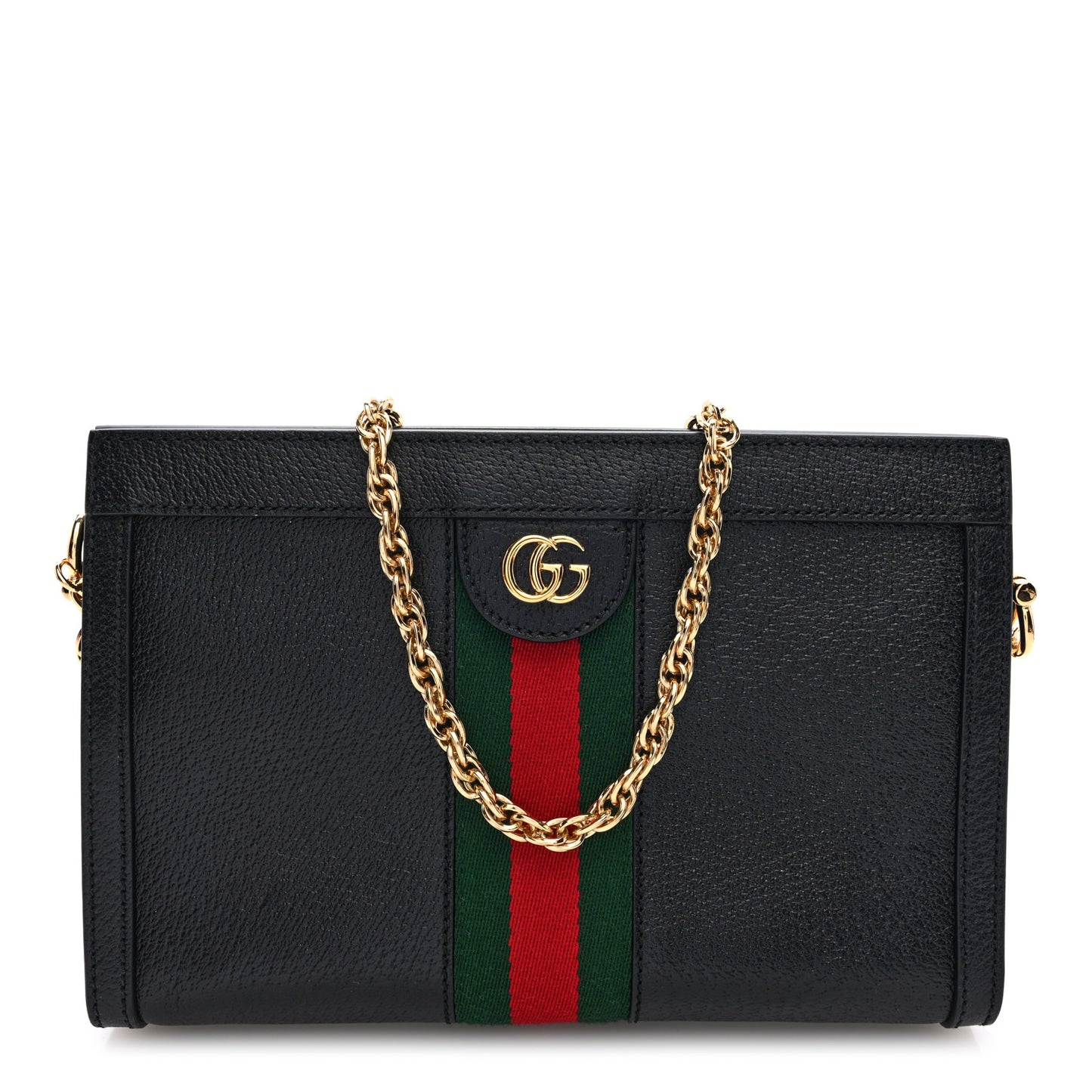 Calfskin GG Web Small Ophidia Chain Shoulder Bag Black