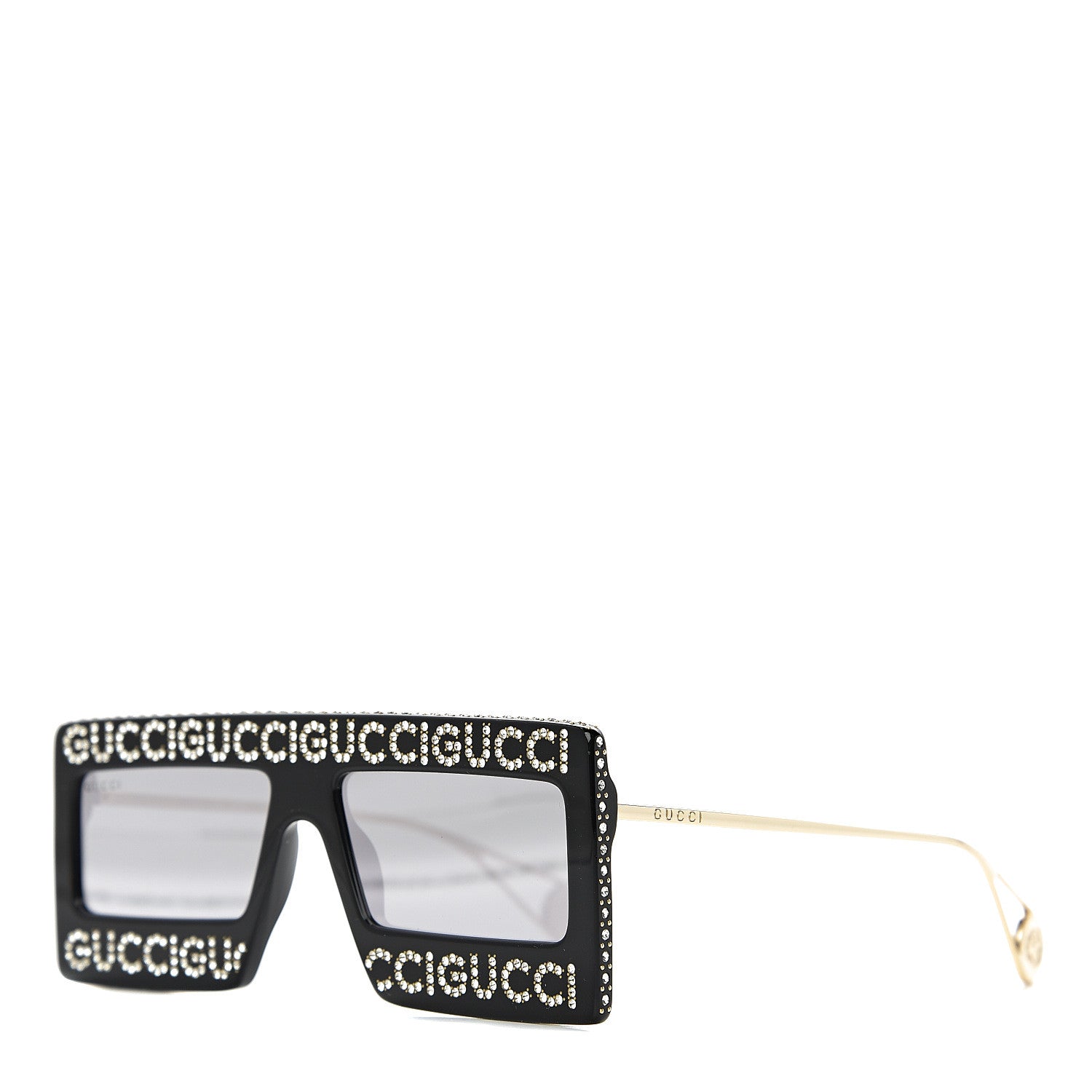Gucci Acetate Crystal Mask-Frame Sunglasses GG0431S Black 1 of 8
