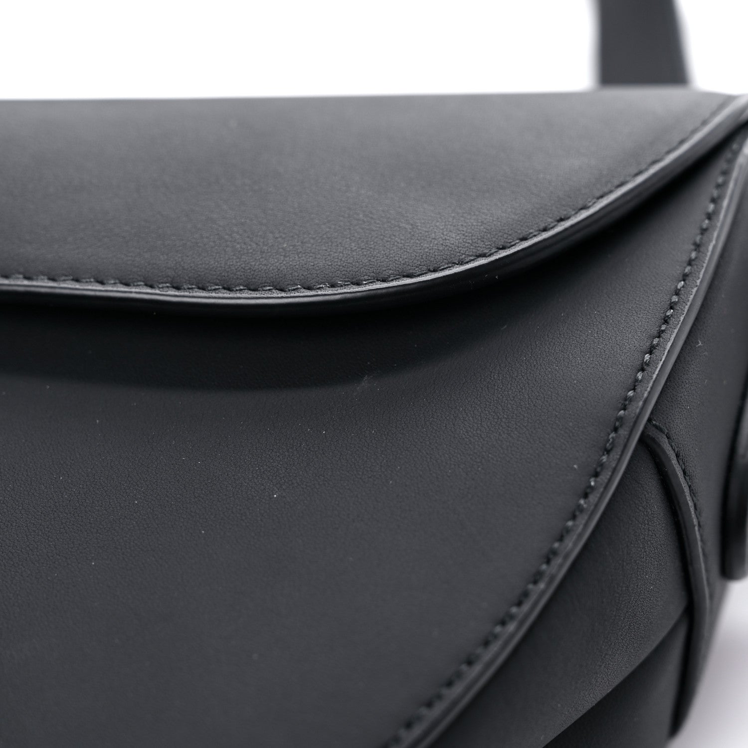 Christian Dior Ultra Matte Calfskin Saddle Bag With Strap Black 9 of 10