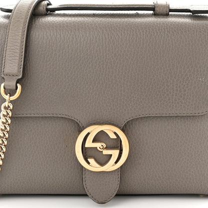 Gucci Dollar Calfskin Interlocking G Top Handle Shoulder Bag Loess 8 of 10