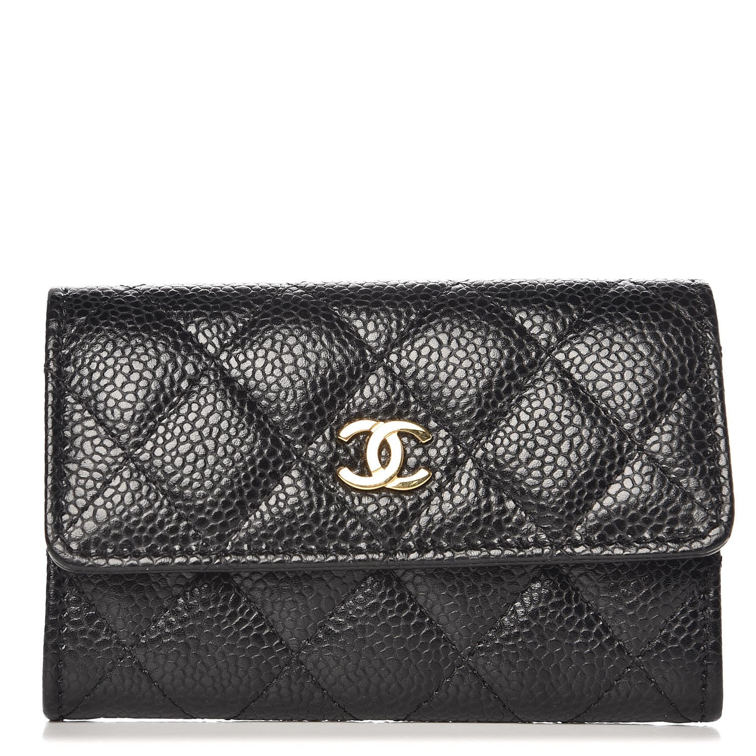 Chanel Caviar Quilted Flap Card Holder Black 1 of 8
