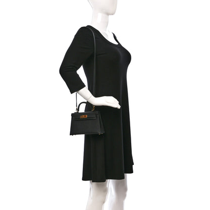 Hermes Epsom Mini Kelly Sellier 20 Black 2 of 9