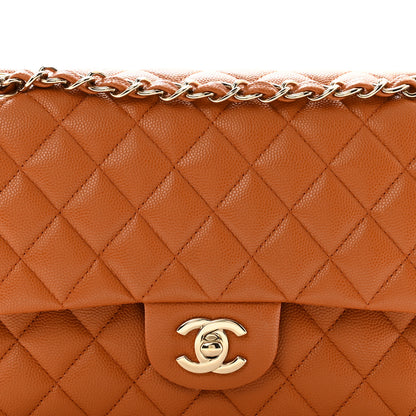 Chanel Caviar Quilted Medium Double Flap Light Brown 7 of 11
