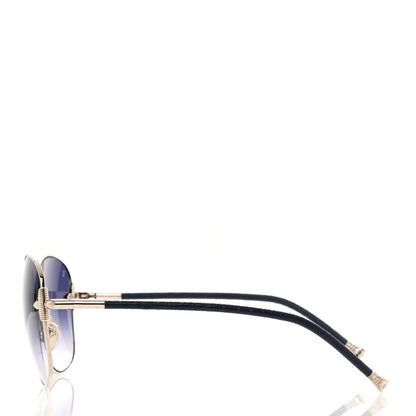 Louis Vuitton Monogram Viola Round Sunglasses Z0464U Silver Navy 3 of 7