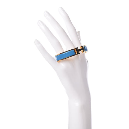 Hermes Enamel Narrow Clic Clac H Bracelet PM Bleu Azure 2 of 4