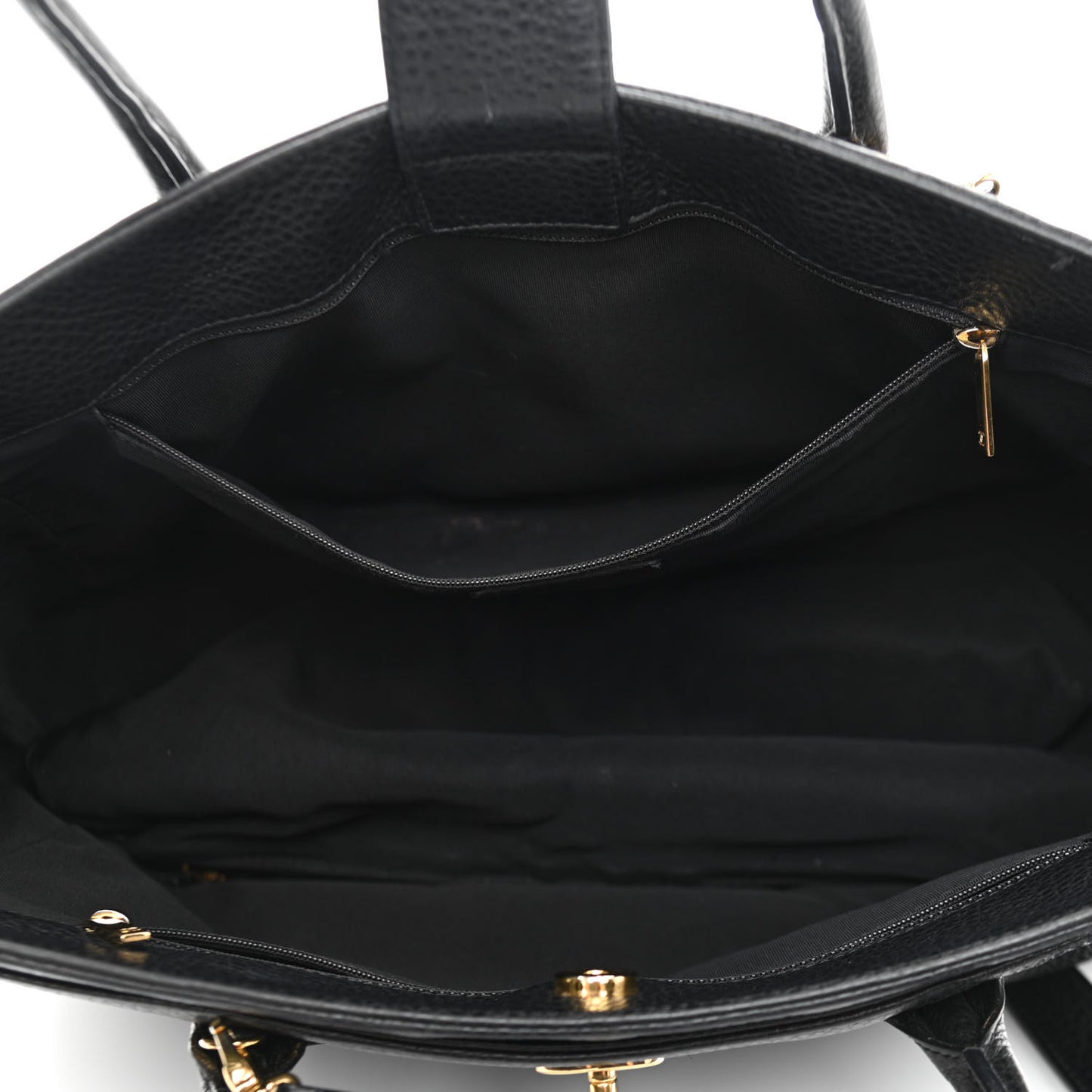 Calfskin Cerf Executive Shopper Tote Black