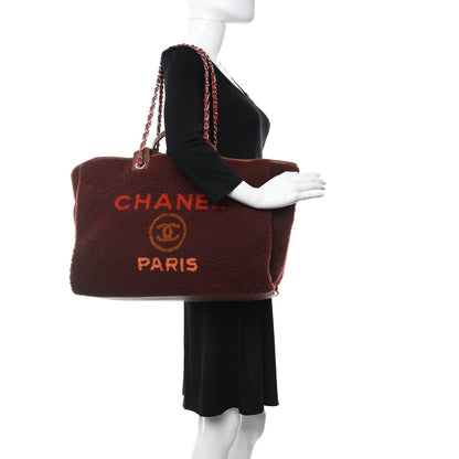 Chanel Shearling Large Deauville Tote Burgundy 2 of 10