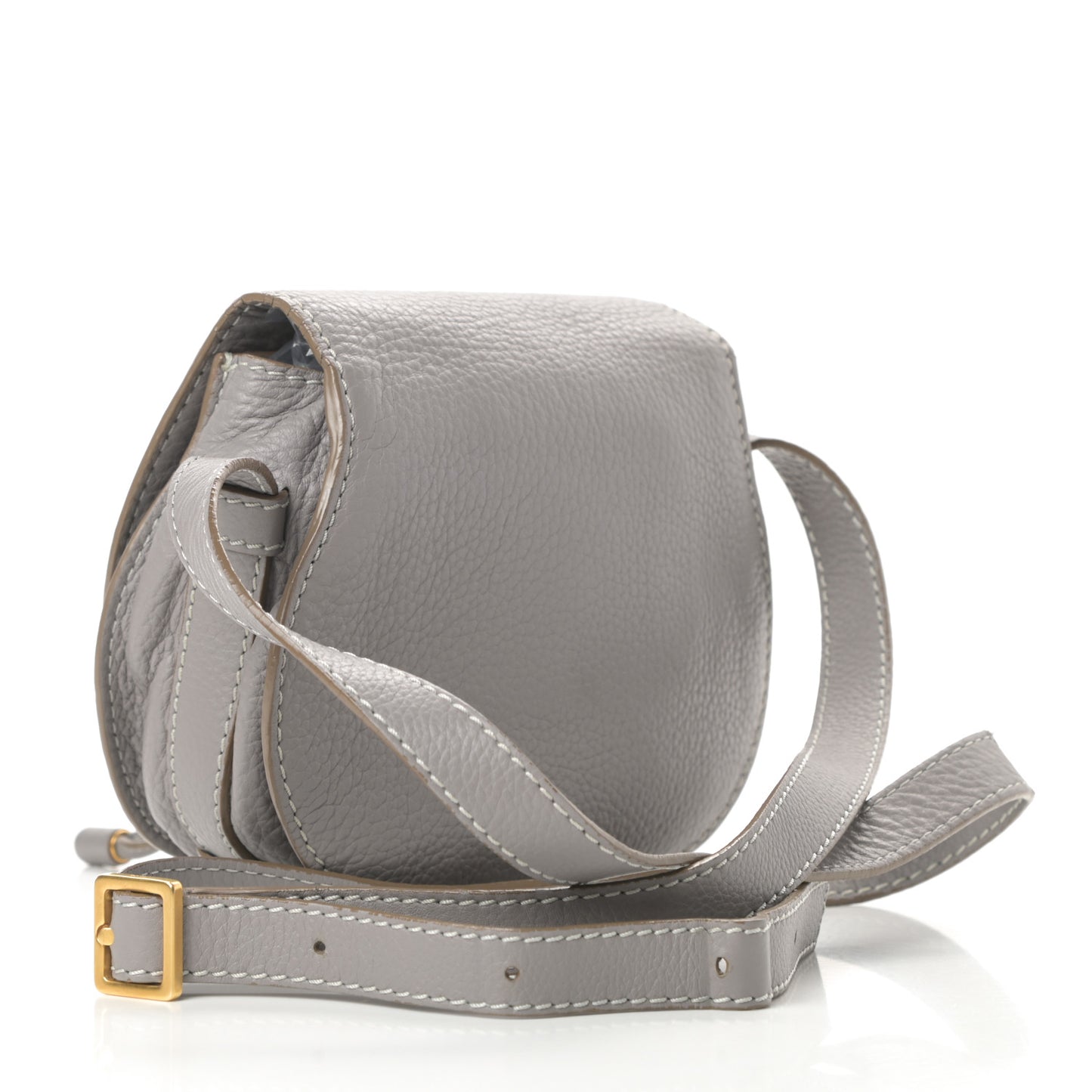 Calfskin Mini Marcie Round Crossbody Bag Cashmere Grey