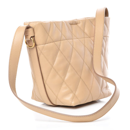 Givenchy Lambskin Quilted Mini GV Bucket Bag Beige Camel 3 of 11