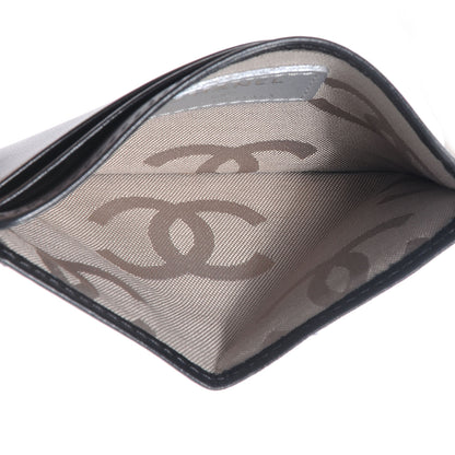 Chanel Calfskin Quilted Cambon Card Holder Black White 6 of 8