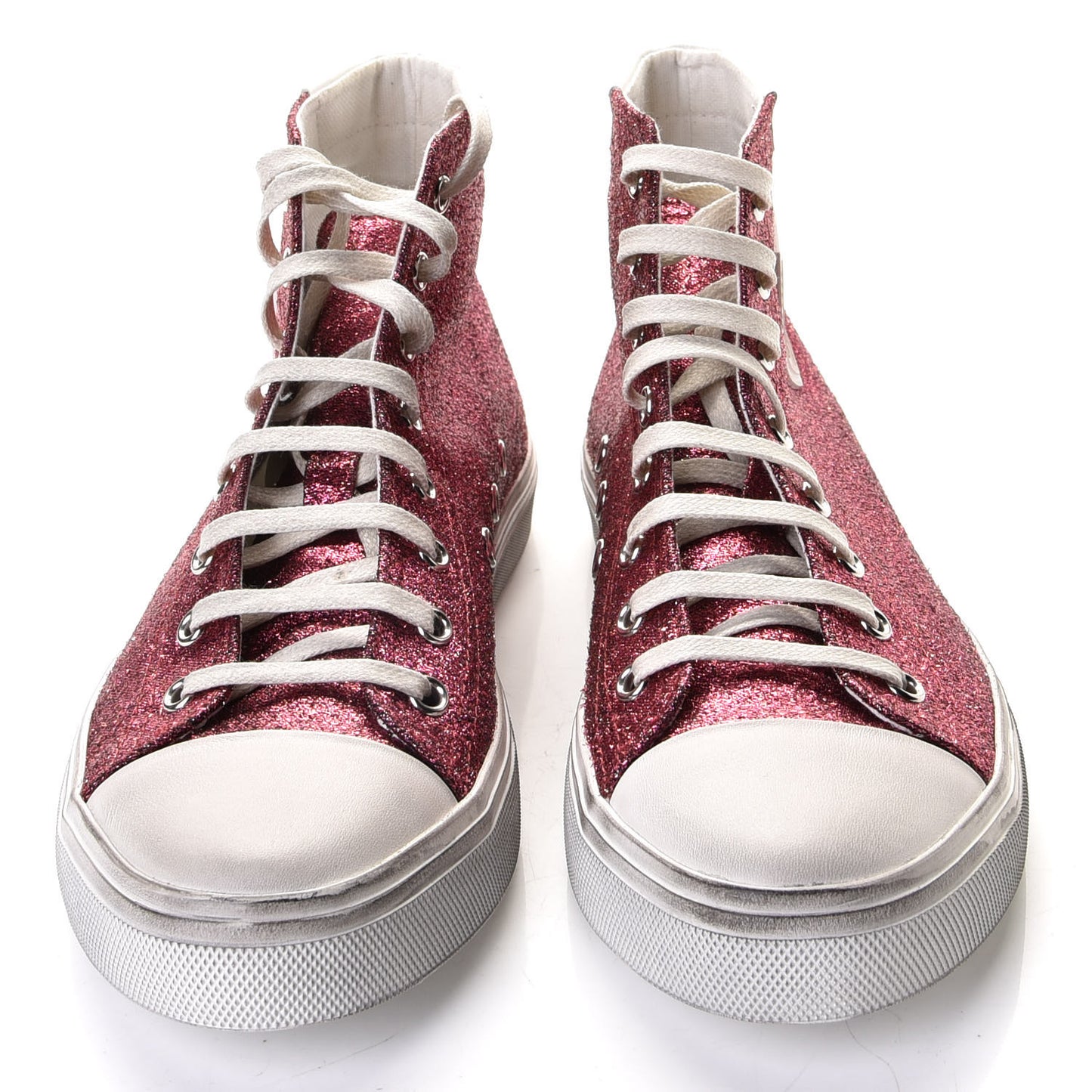 Rubber Glitter Bedford Hightop Sneakers 37.5 Pink White
